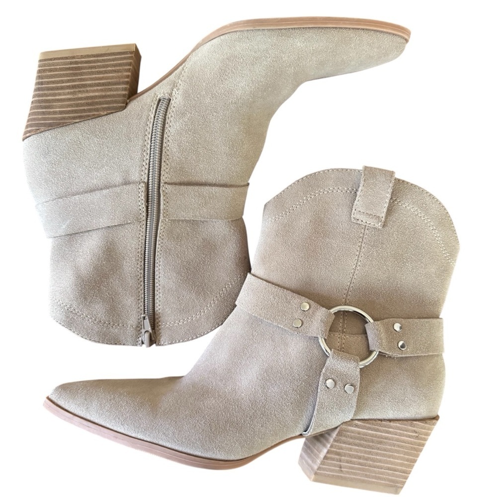 Enzo Open Edit Suede Western Boots  Size 9.5